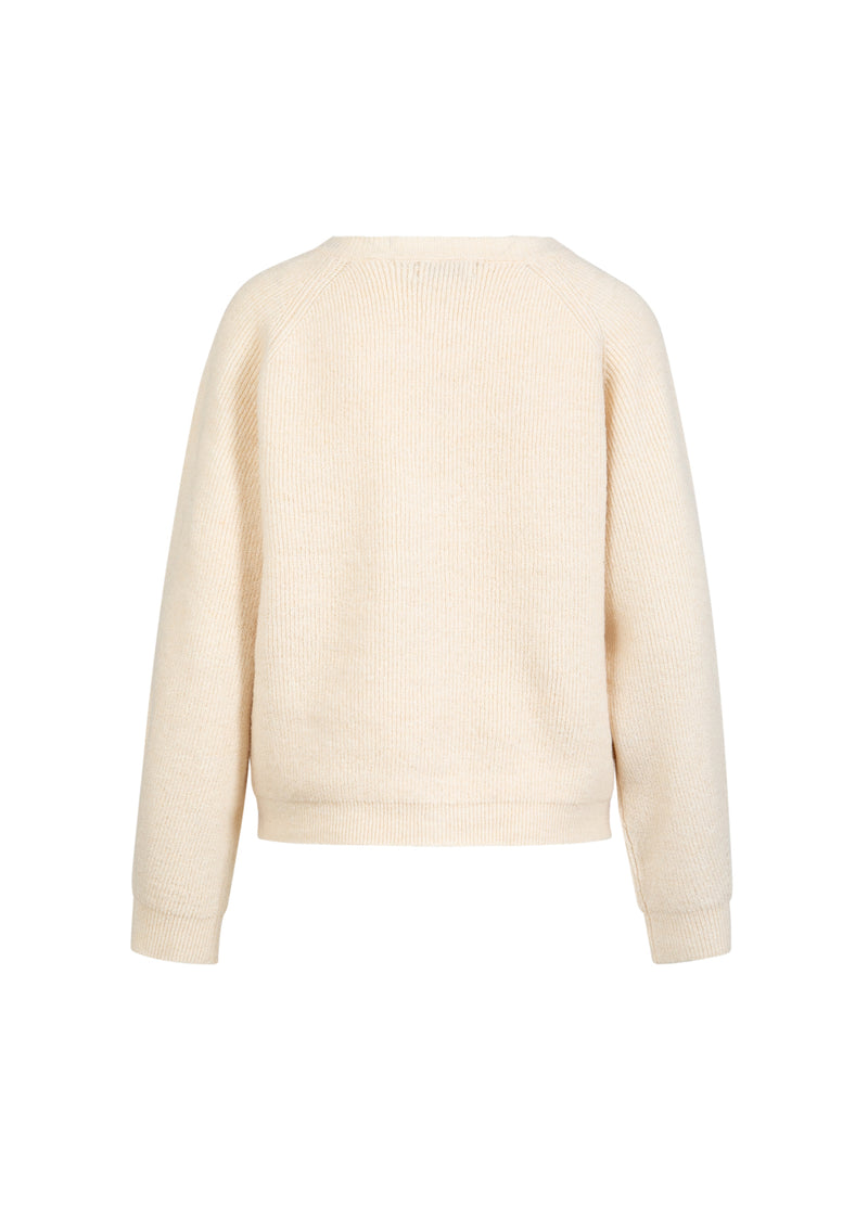 CC Heart CC HEART EMMA O-NECK STICKAD KARDIGAN Knitwear Creme - 241