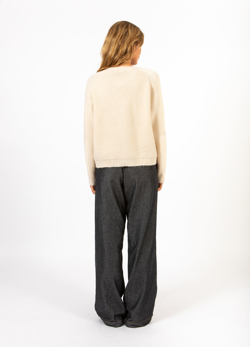 CC Heart CC HEART EMMA O-NECK STICKAD KARDIGAN Knitwear Creme - 241