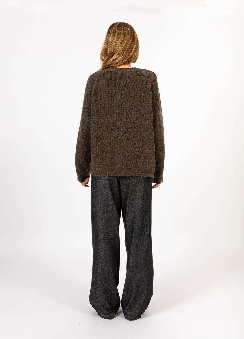 CC Heart CC HEART EMMA O-NECK TRÖJA Knitwear Chocolate melange - 388