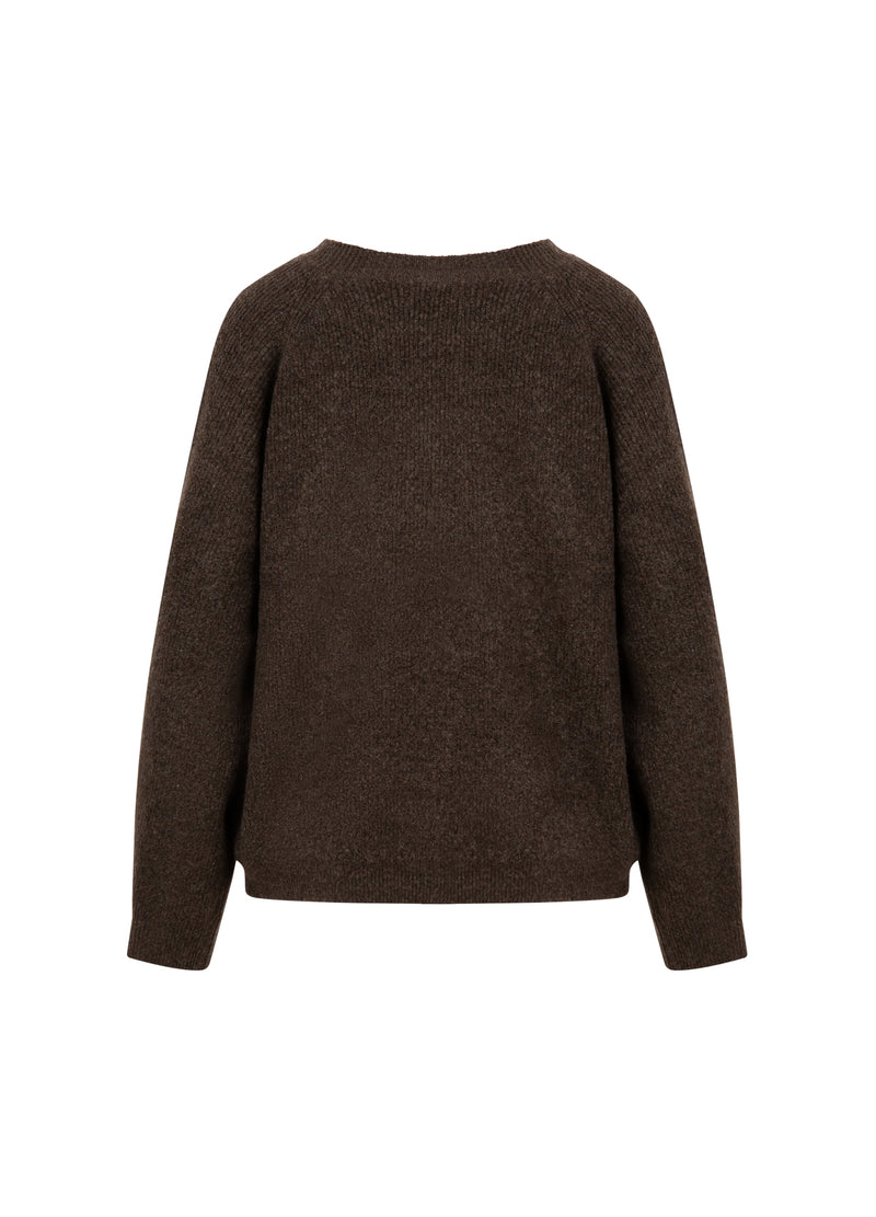 CC Heart CC HEART EMMA O-NECK TRÖJA Knitwear Chocolate melange - 388