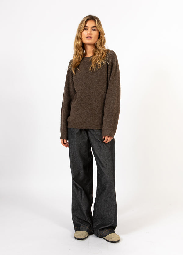 CC Heart CC HEART EMMA O-NECK TRÖJA Knitwear Chocolate melange - 388