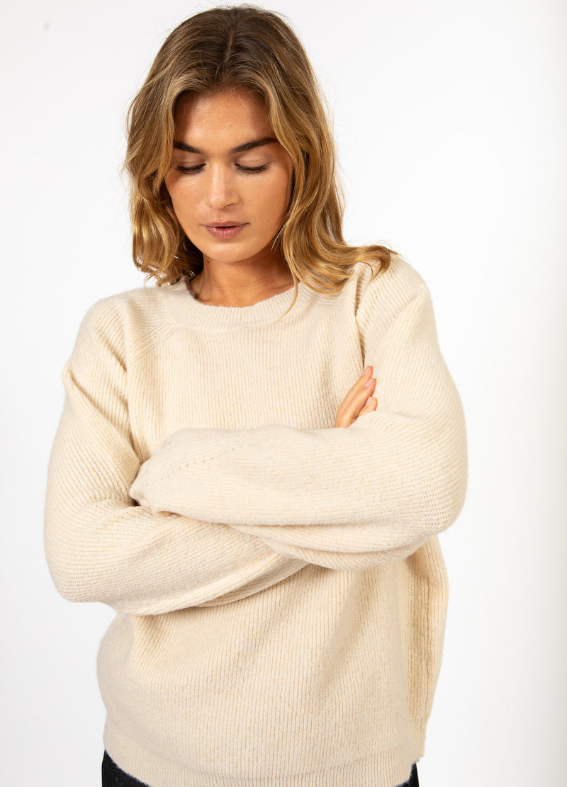 CC Heart CC HEART EMMA O-NECK TRÖJA Knitwear Creme - 241