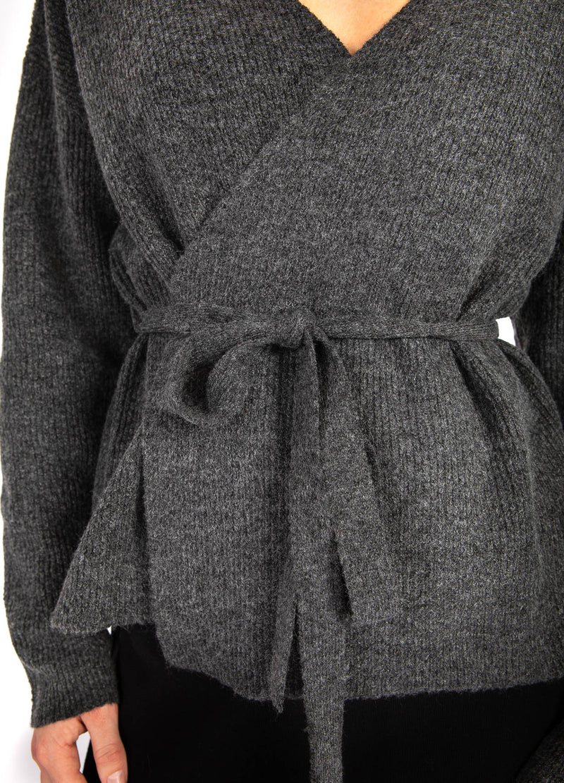 CC Heart CC HEART EMMA WRAP STICKAD KARDIGAN Knitwear Dark grey melange - 172