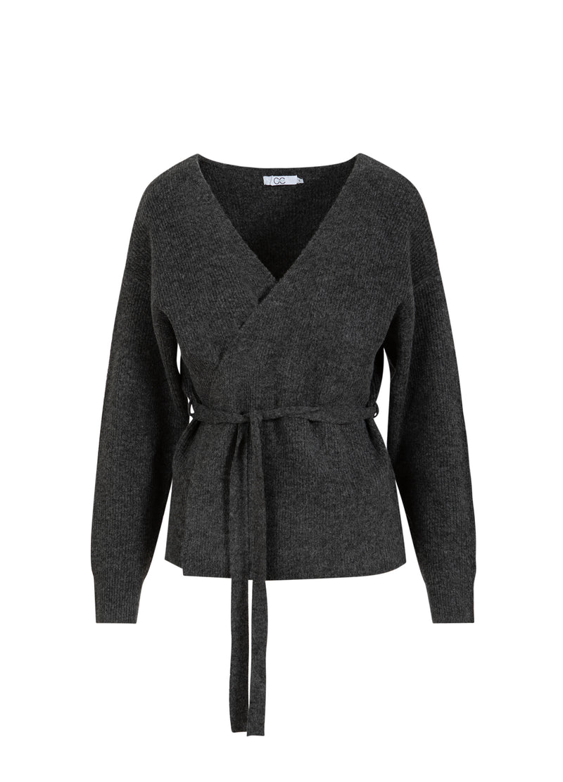 CC Heart CC HEART EMMA WRAP STICKAD KARDIGAN Knitwear Dark grey melange - 172