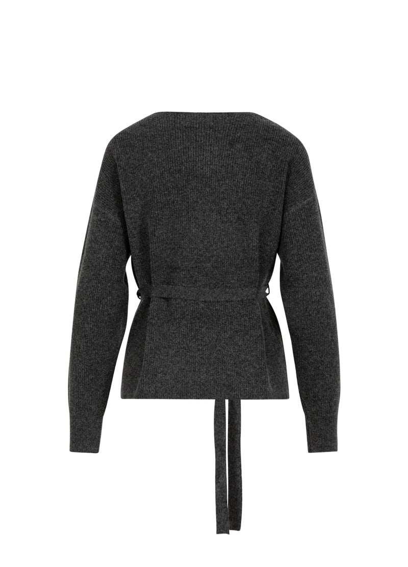 CC Heart CC HEART EMMA WRAP STICKAD KARDIGAN Knitwear Dark grey melange - 172