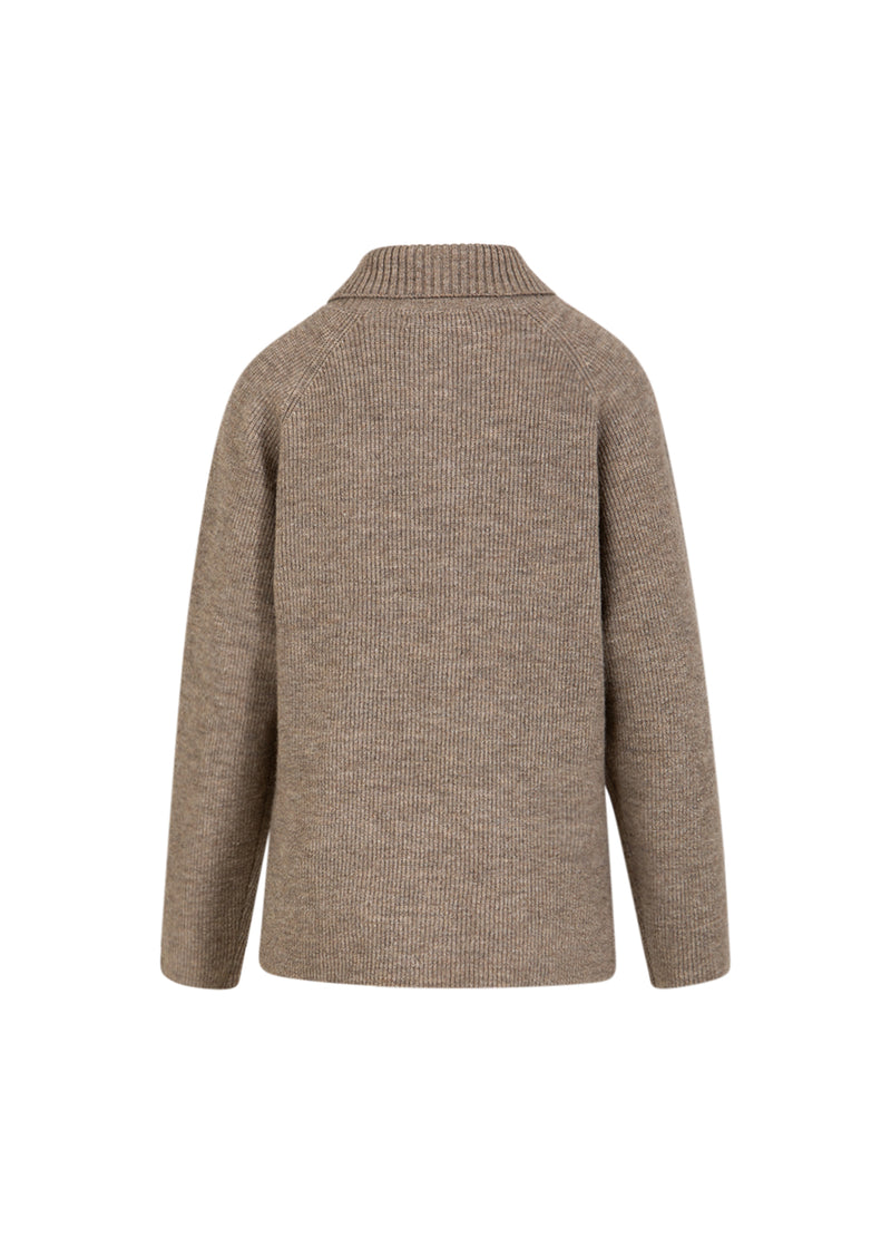 CC Heart CC HEART EMMA ZIP KNITTRÖJA Knitwear Golden brown melange - 793