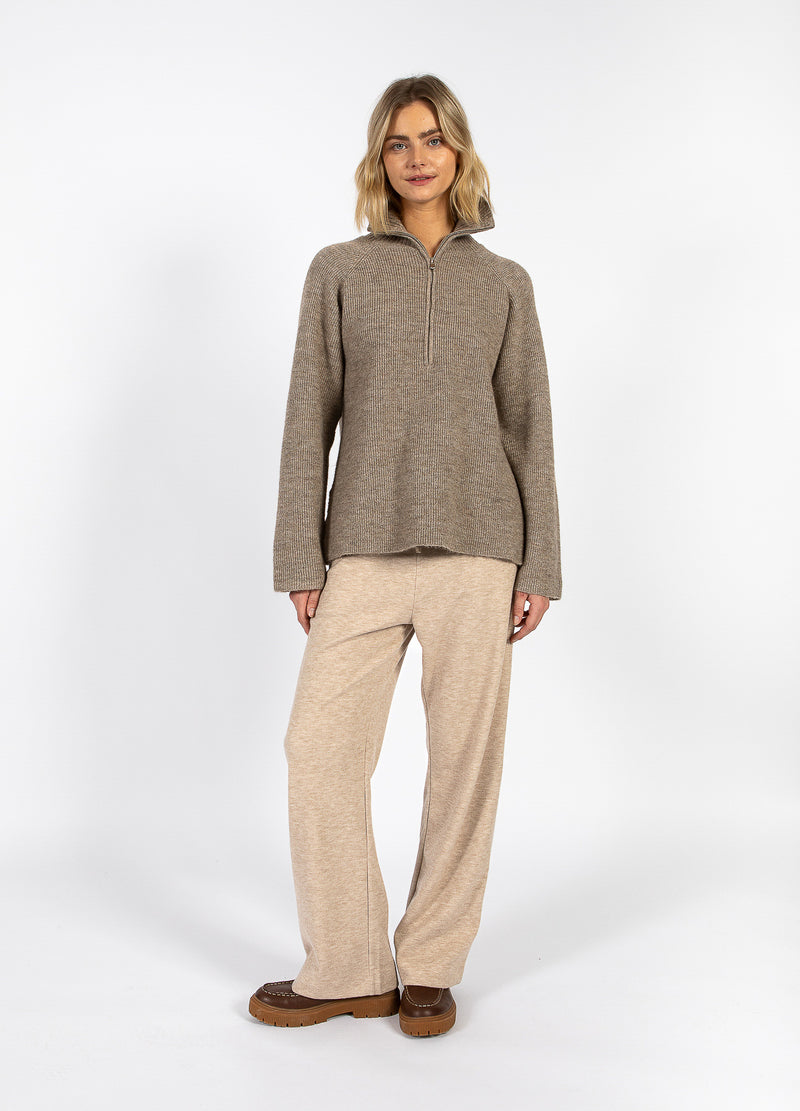 CC Heart CC HEART EMMA ZIP KNITTRÖJA Knitwear Golden brown melange - 793