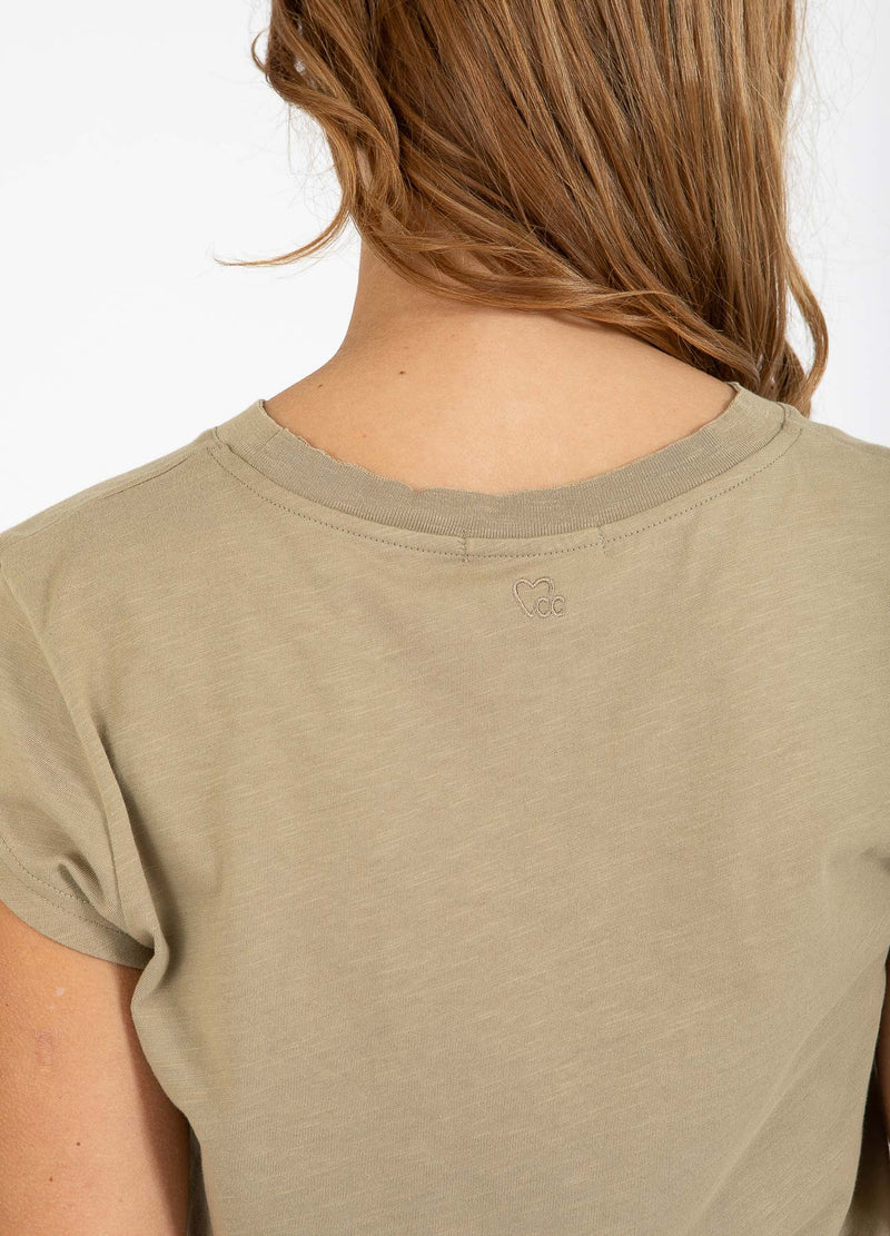 CC Heart CC HEART FACE T-SHIRT - KAPSELÄRM T-Shirt Sand olive - 406