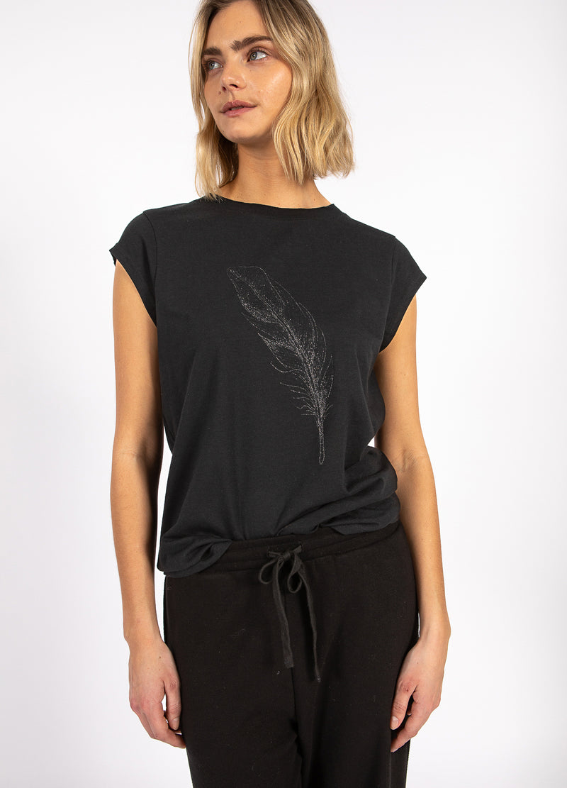 CC Heart CC HEART FJÄDER TEE T-Shirt Black - 100