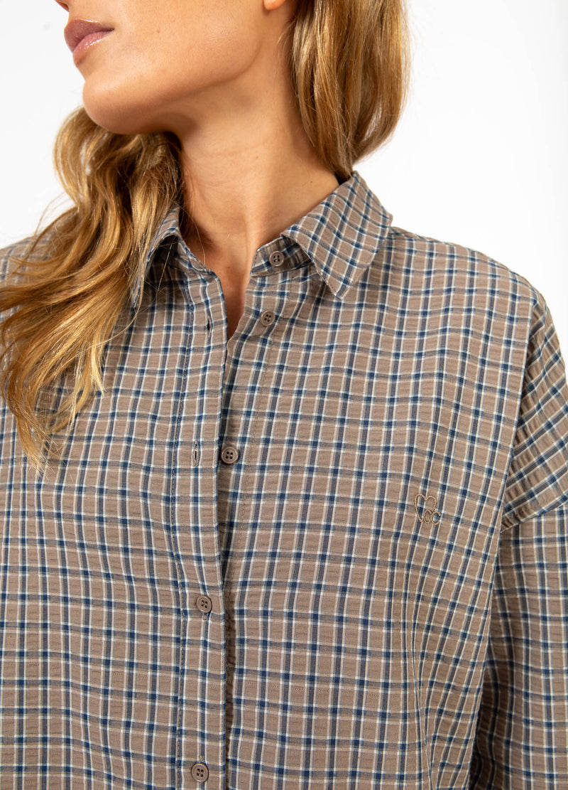 CC Heart CC HEART GEMMA CHECK LOOSE SHIRT Shirt/Blouse Brown check - 371