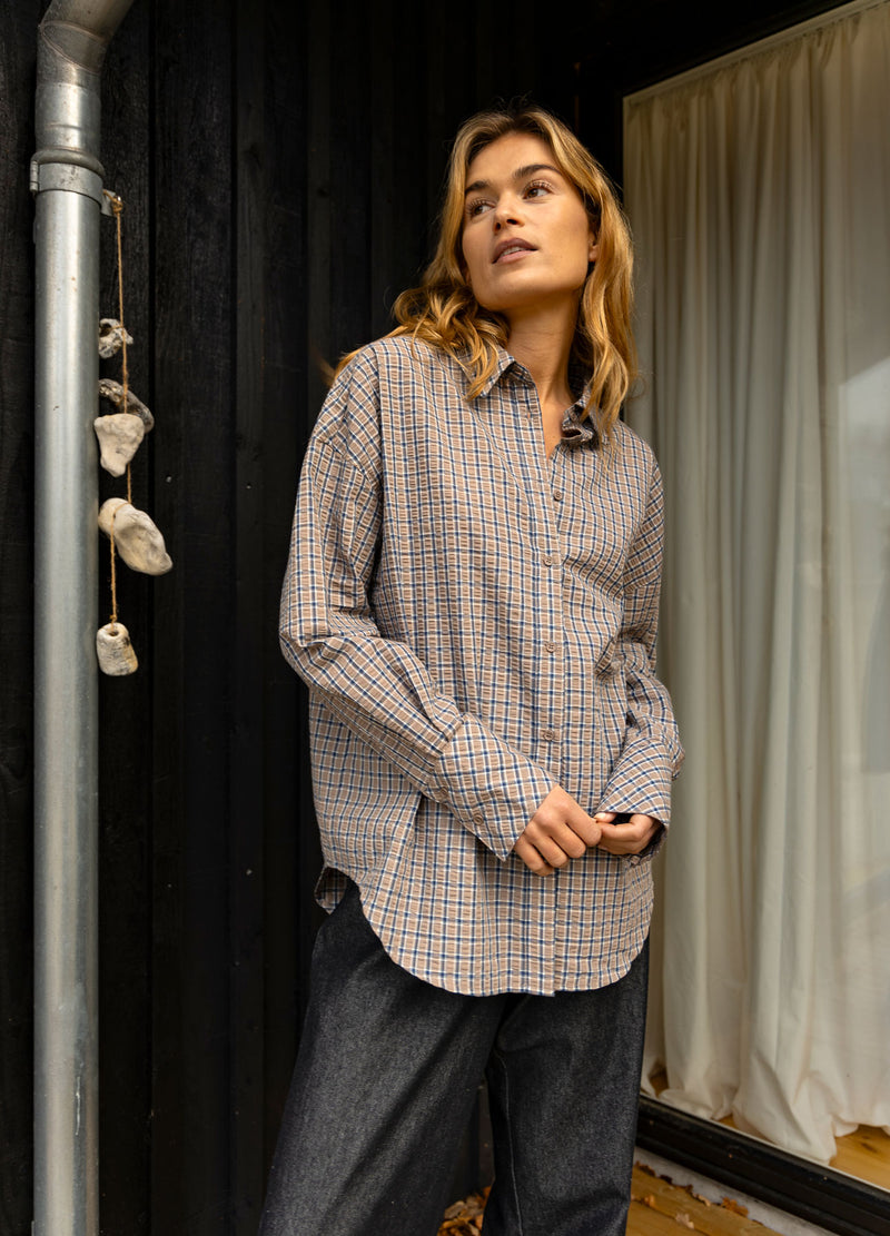 CC Heart CC HEART GEMMA CHECK LOOSE SHIRT Shirt/Blouse Brown check - 371