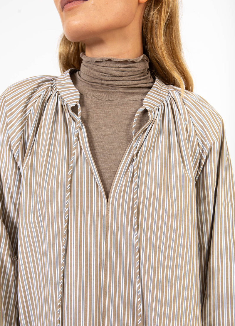 CC Heart CC HEART GIA RÄNDER TUNIKA KLÄNNING Shirt/Blouse Brown stripes - 399