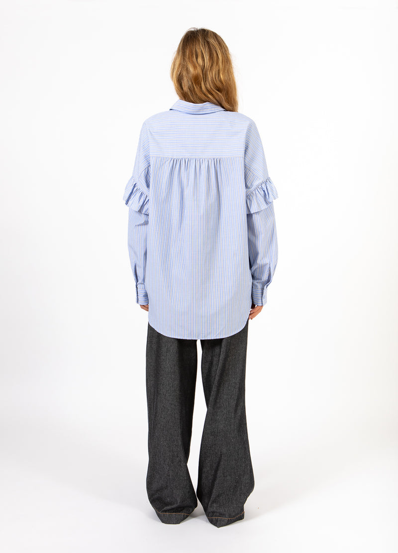 CC Heart CC HEART GIA RANDIG VOLANGSKJORTA Shirt/Blouse Blue stripes - 595