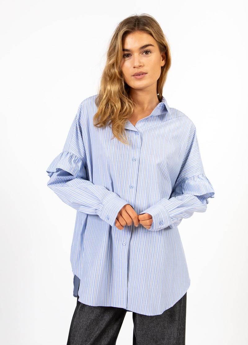 CC Heart CC HEART GIA RANDIG VOLANGSKJORTA Shirt/Blouse Blue stripes - 595