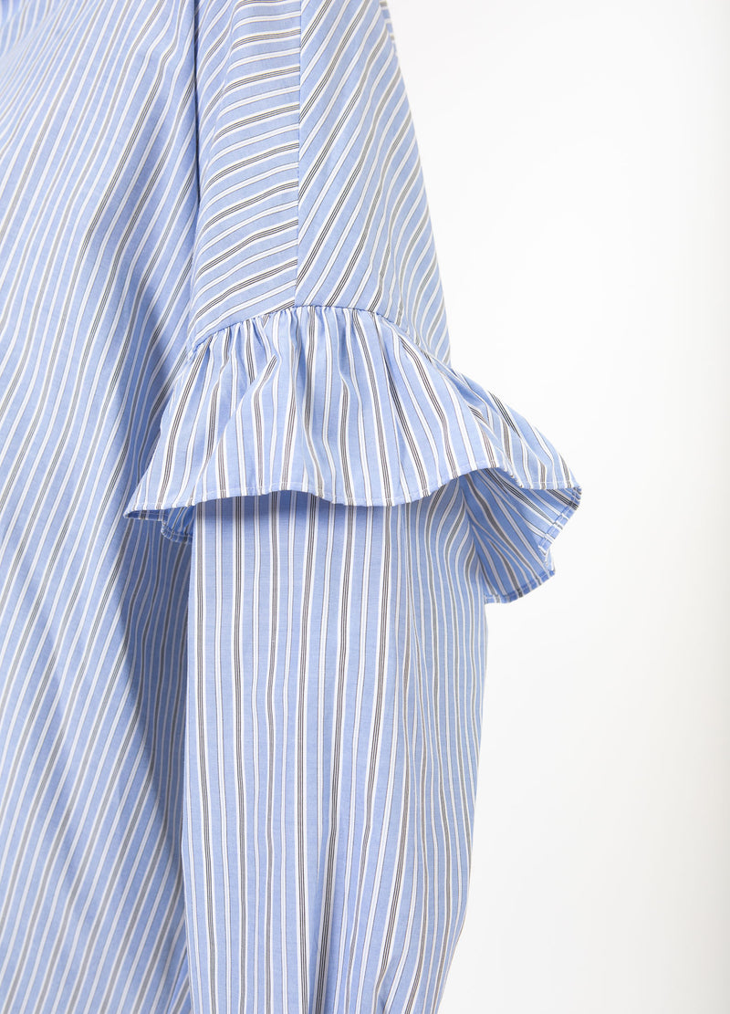 CC Heart CC HEART GIA RANDIG VOLANGSKJORTA Shirt/Blouse Blue stripes - 595
