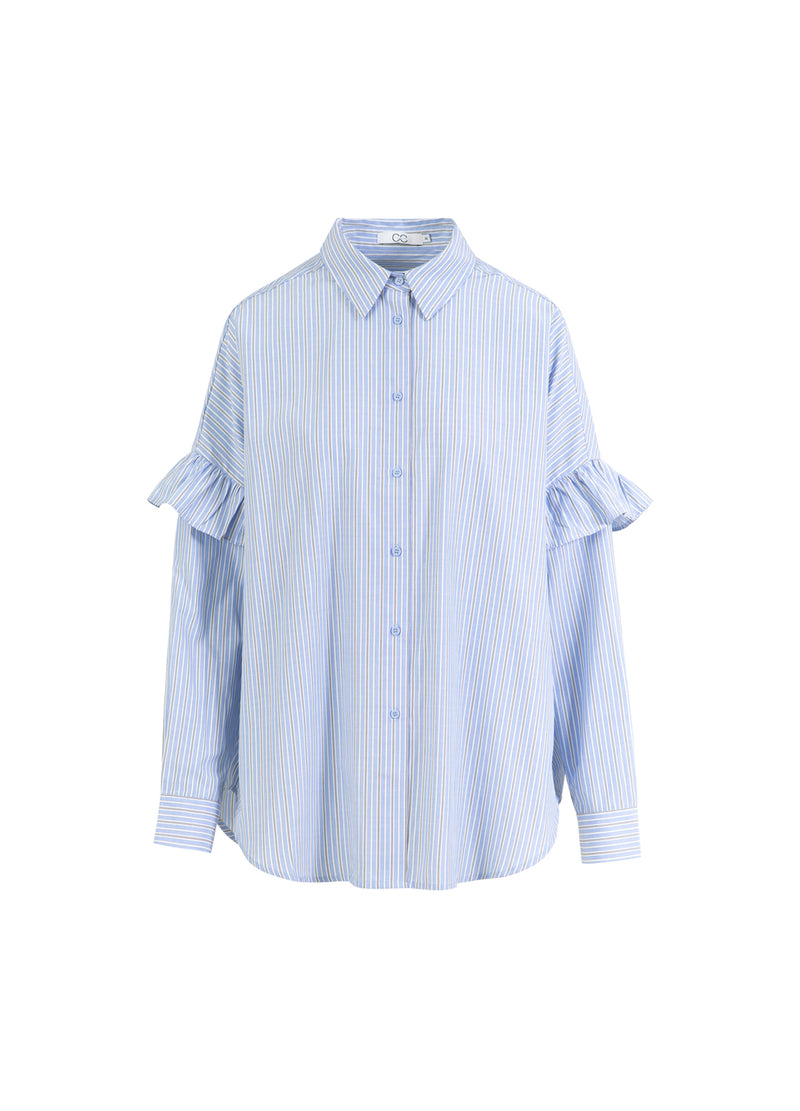 CC Heart CC HEART GIA RANDIG VOLANGSKJORTA Shirt/Blouse Blue stripes - 595