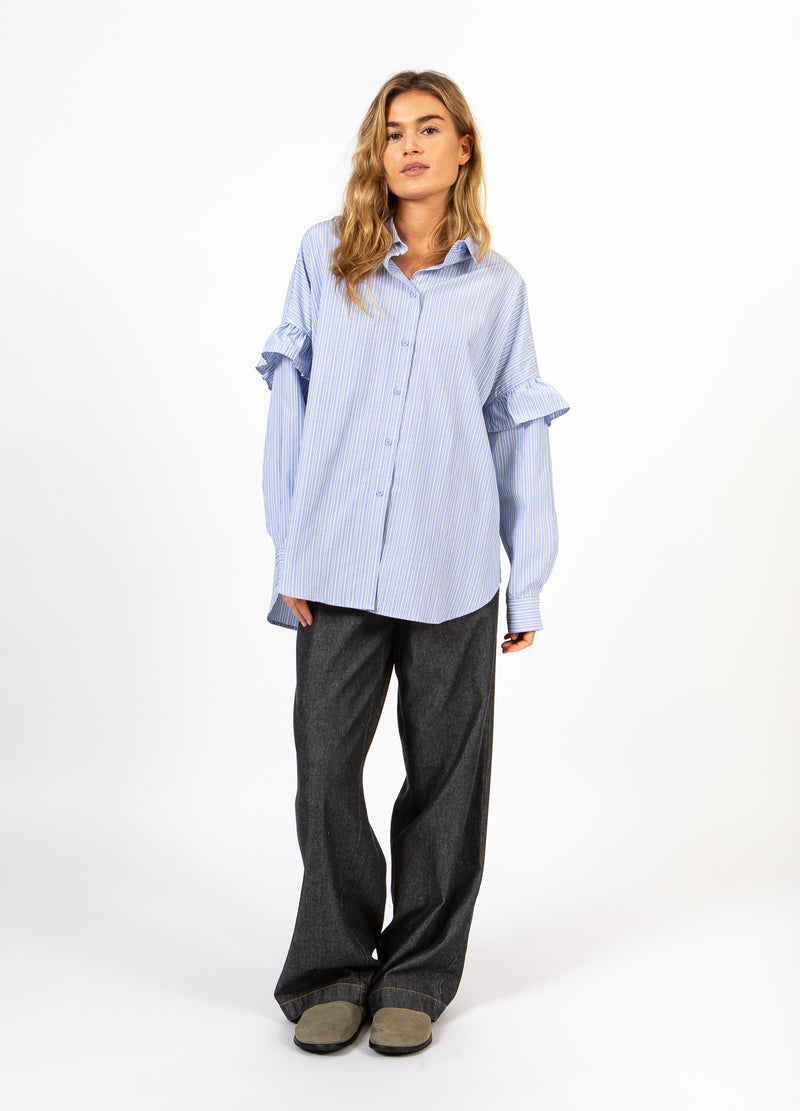 CC Heart CC HEART GIA RANDIG VOLANGSKJORTA Shirt/Blouse Blue stripes - 595