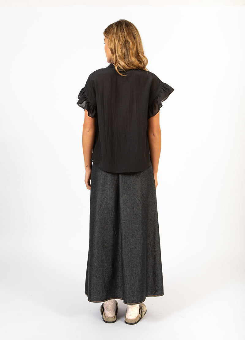 CC Heart CC HEART HAZEL VOLANGSKJORTA BLOUS Shirt/Blouse Black - 100