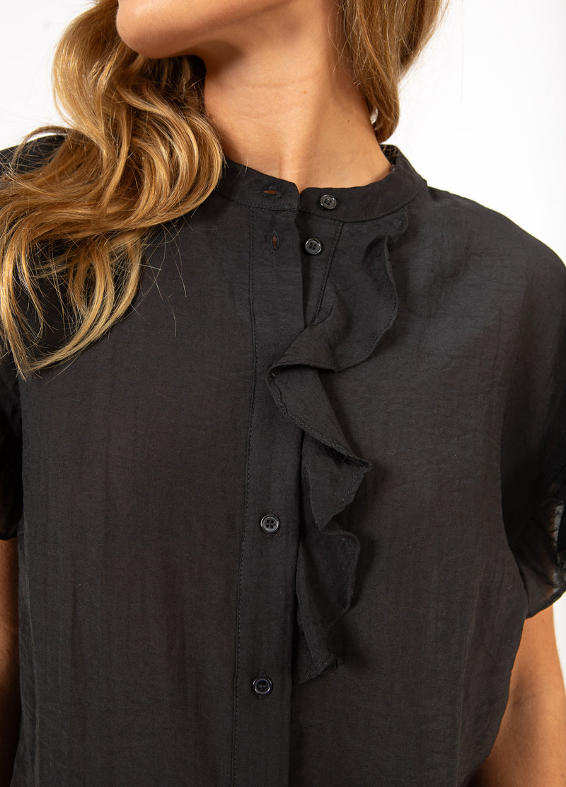CC Heart CC HEART HAZEL VOLANGSKJORTA BLOUS Shirt/Blouse Black - 100