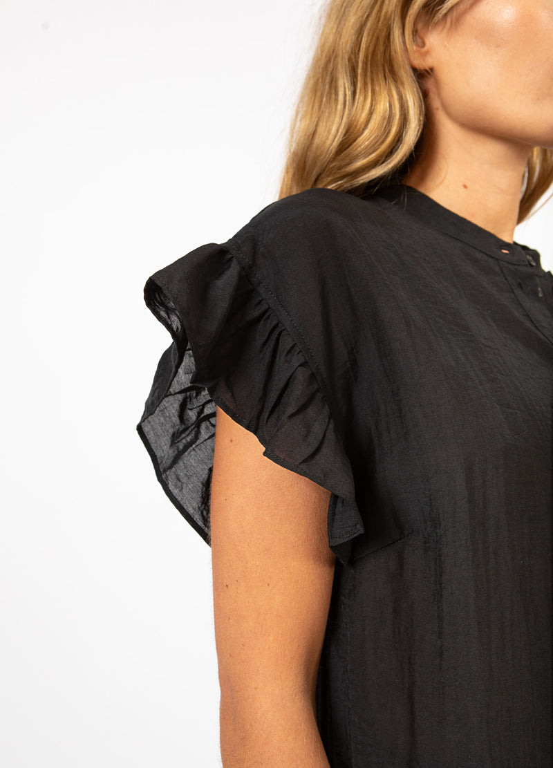CC Heart CC HEART HAZEL VOLANGSKJORTA BLOUS Shirt/Blouse Black - 100