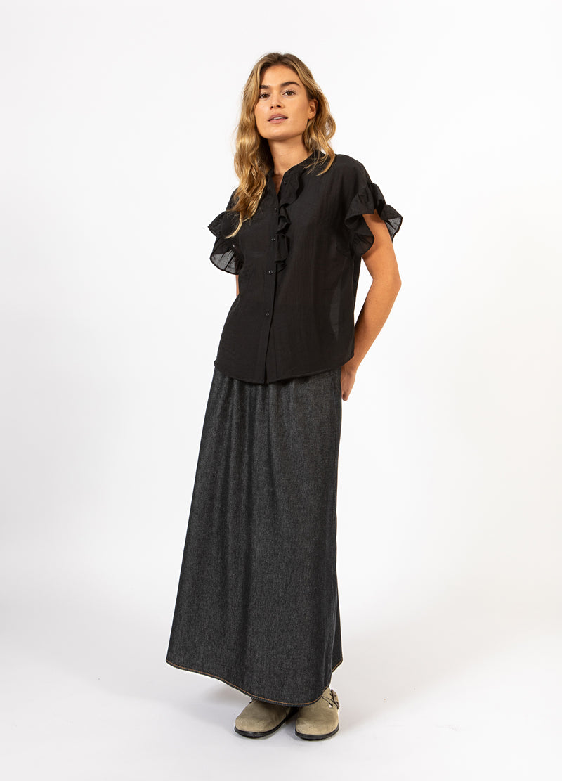 CC Heart CC HEART HAZEL VOLANGSKJORTA BLOUS Shirt/Blouse Black - 100
