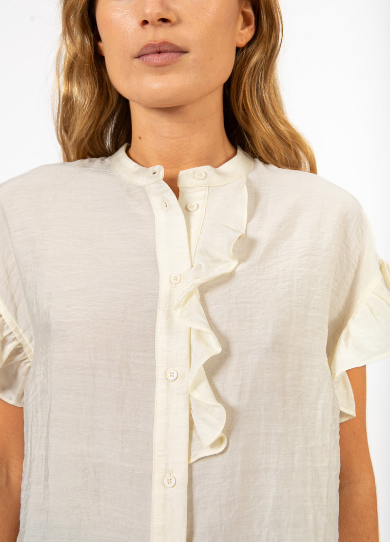 CC Heart CC HEART HAZEL VOLANGSKJORTA BLOUS Shirt/Blouse Creme - 241