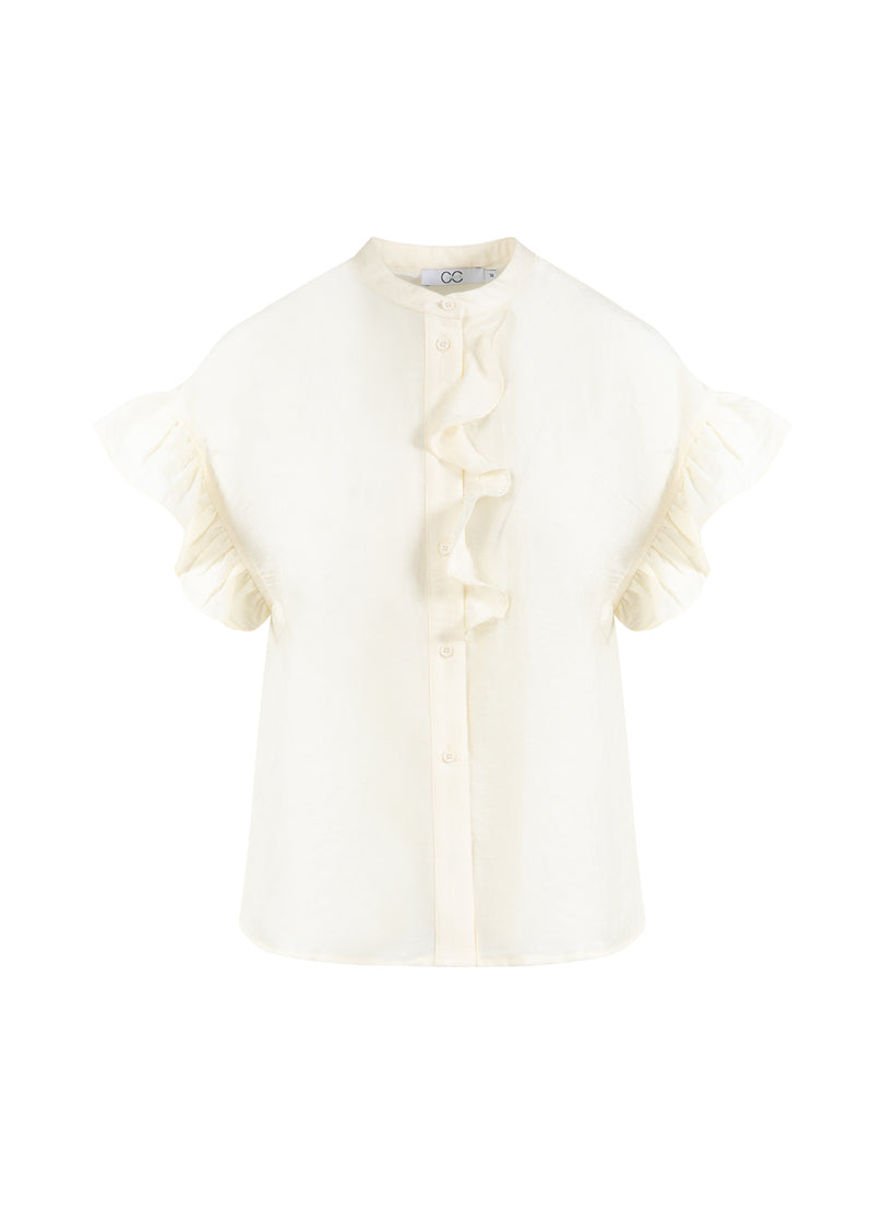 CC Heart CC HEART HAZEL VOLANGSKJORTA BLOUS Shirt/Blouse Creme - 241
