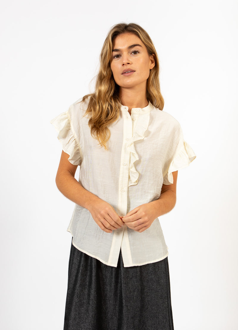 CC Heart CC HEART HAZEL VOLANGSKJORTA BLOUS Shirt/Blouse Creme - 241