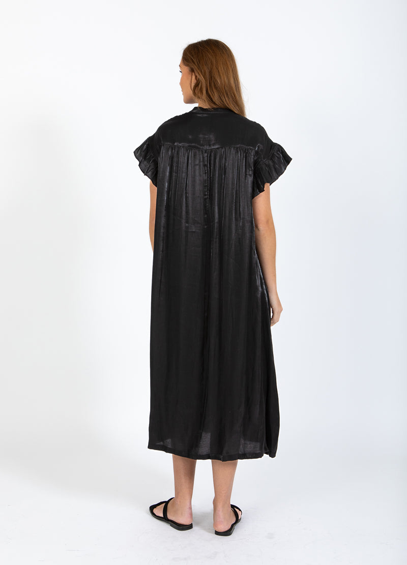 CC Heart CC HEART JOLIE METALLISK KLÄNNING MED VECK Dress Black - 100