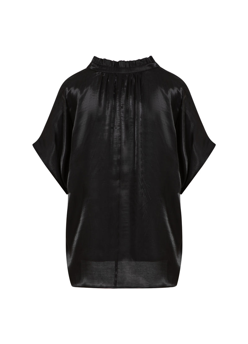 CC Heart CC HEART JOLIE METALLISK TOPP MED RYNKOR Shirt/Blouse Black - 100