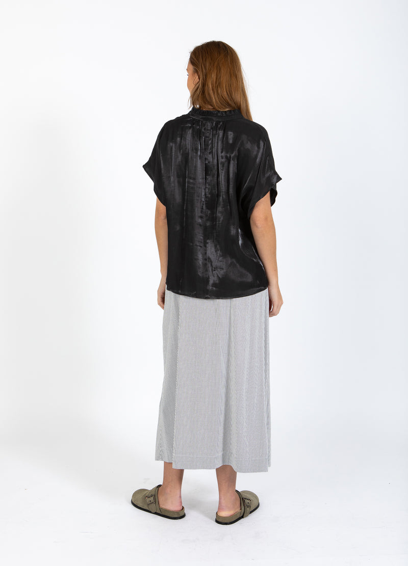 CC Heart CC HEART JOLIE METALLISK TOPP MED RYNKOR Shirt/Blouse Black - 100