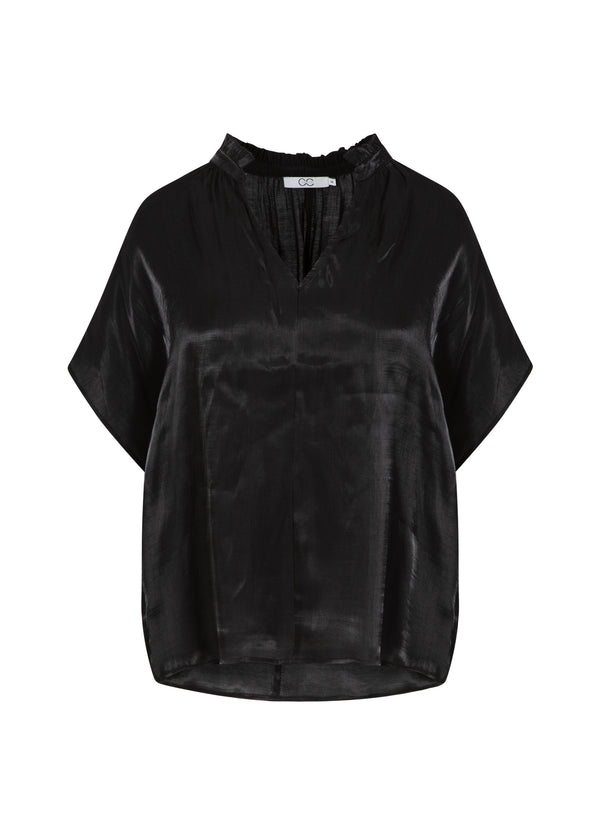CC Heart CC HEART JOLIE METALLISK TOPP MED RYNKOR Shirt/Blouse Black - 100