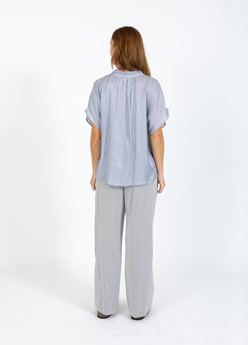 CC Heart CC HEART JOLIE METALLISK TOPP MED RYNKOR Shirt/Blouse Grey blue - 125