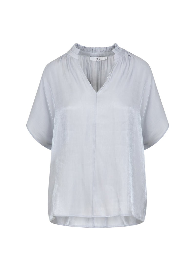 CC Heart CC HEART JOLIE METALLISK TOPP MED RYNKOR Shirt/Blouse Grey blue - 125