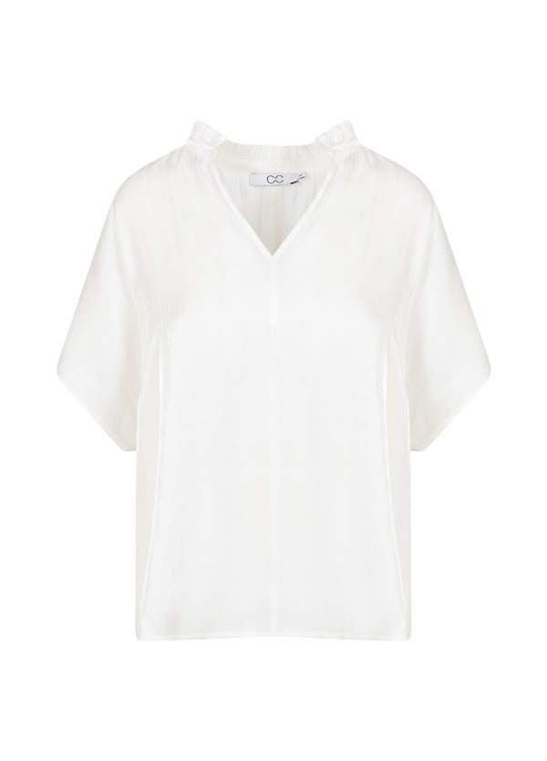 CC Heart CC HEART JOLIE METALLISK TOPP MED RYNKOR Shirt/Blouse White - 200