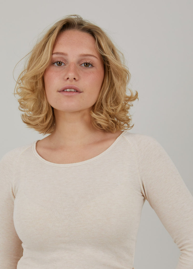 CC Heart CC HEART LANA STICKAD MED LÅNGA ÄRMAR Knitwear Creme - 364