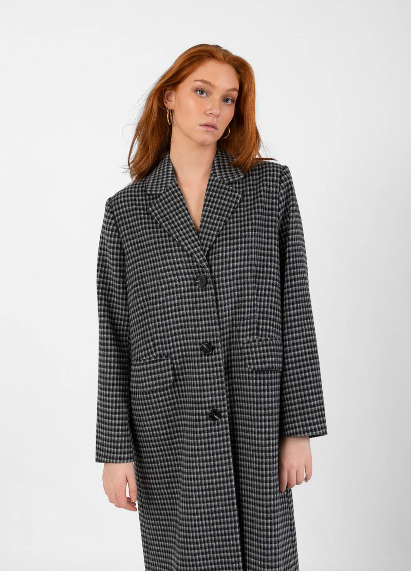 CC Heart CC HEART LEA KLASSISK LÅNG JAKKE Outerwear Grey/black check - 156