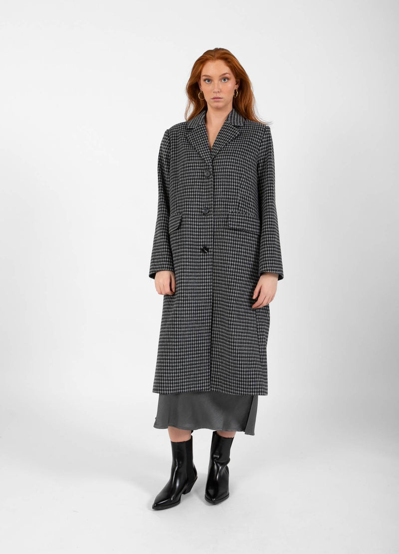 CC Heart CC HEART LEA KLASSISK LÅNG JAKKE Outerwear Grey/black check - 156
