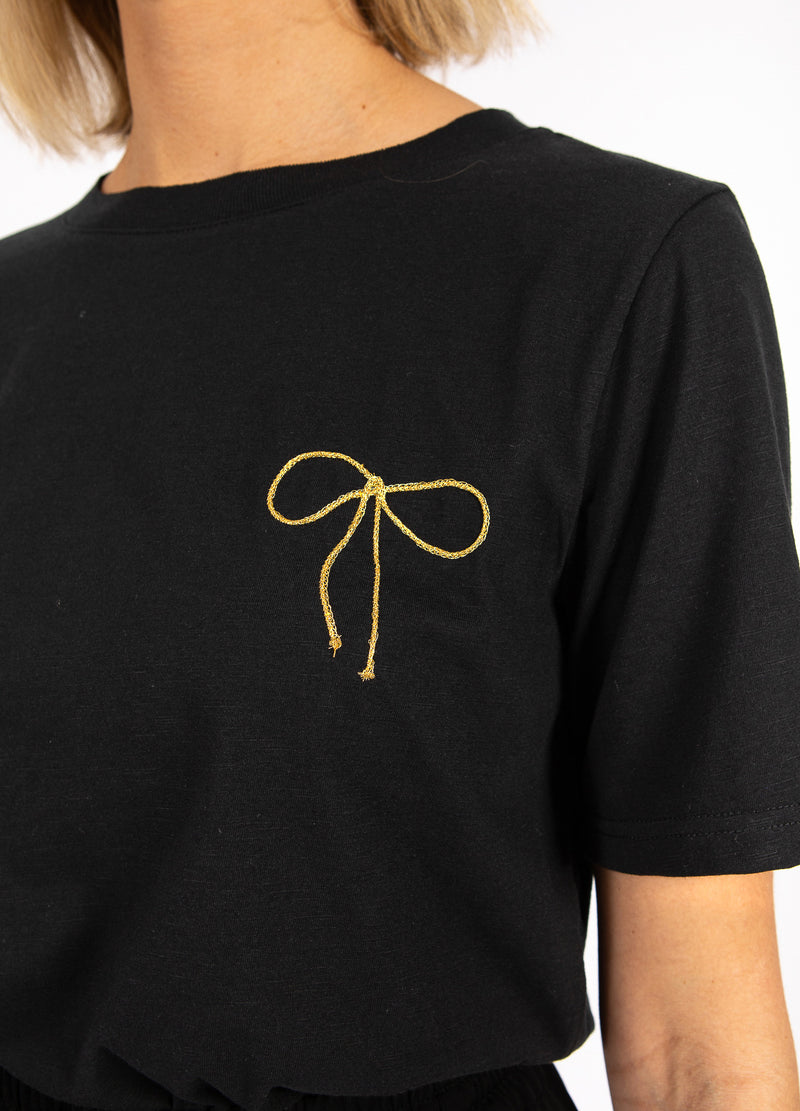 CC Heart CC HEART LITEN BOW TEE T-Shirt Black - 100