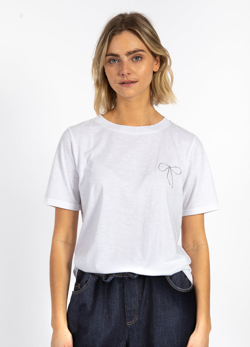 CC Heart CC HEART LITEN BOW TEE T-Shirt White - 200