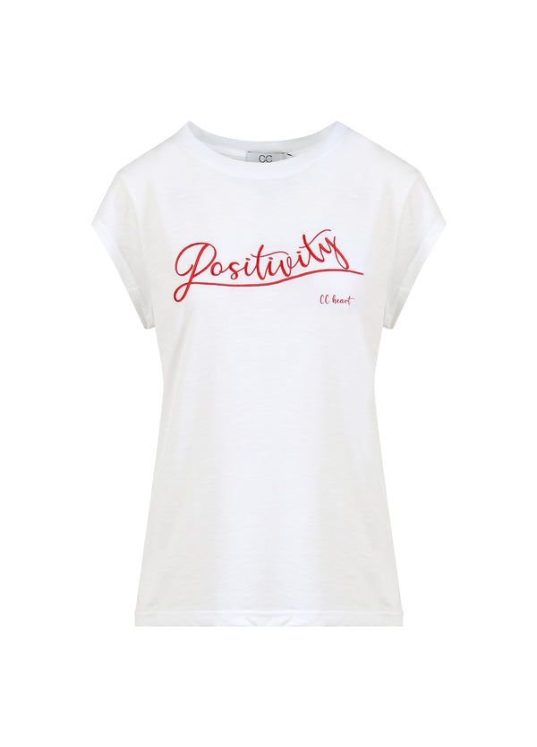 CC Heart CC HEART POSITIVITY T-SHIRT - KORT ÄRM T-Shirt White - 200