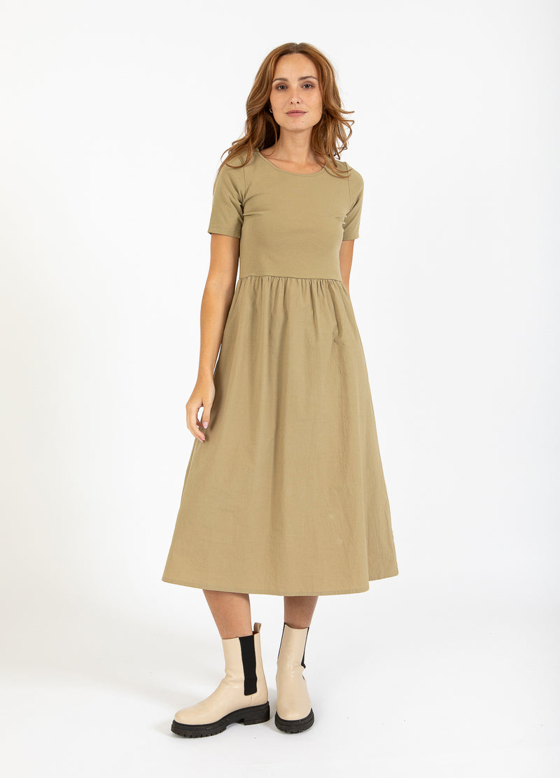 CC Heart CC HEART RYLAN MIX KLÄNNING KORTÄRMAD Dress Sand olive - 406