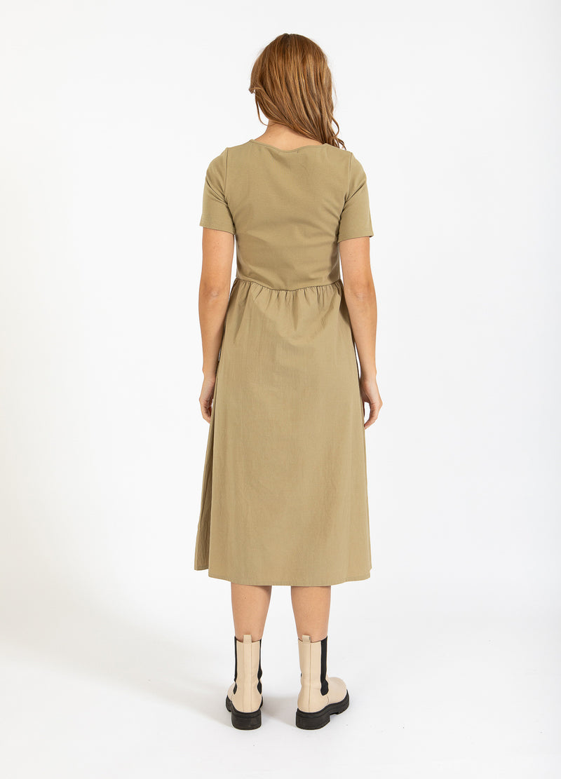 CC Heart CC HEART RYLAN MIX KLÄNNING KORTÄRMAD Dress Sand olive - 406