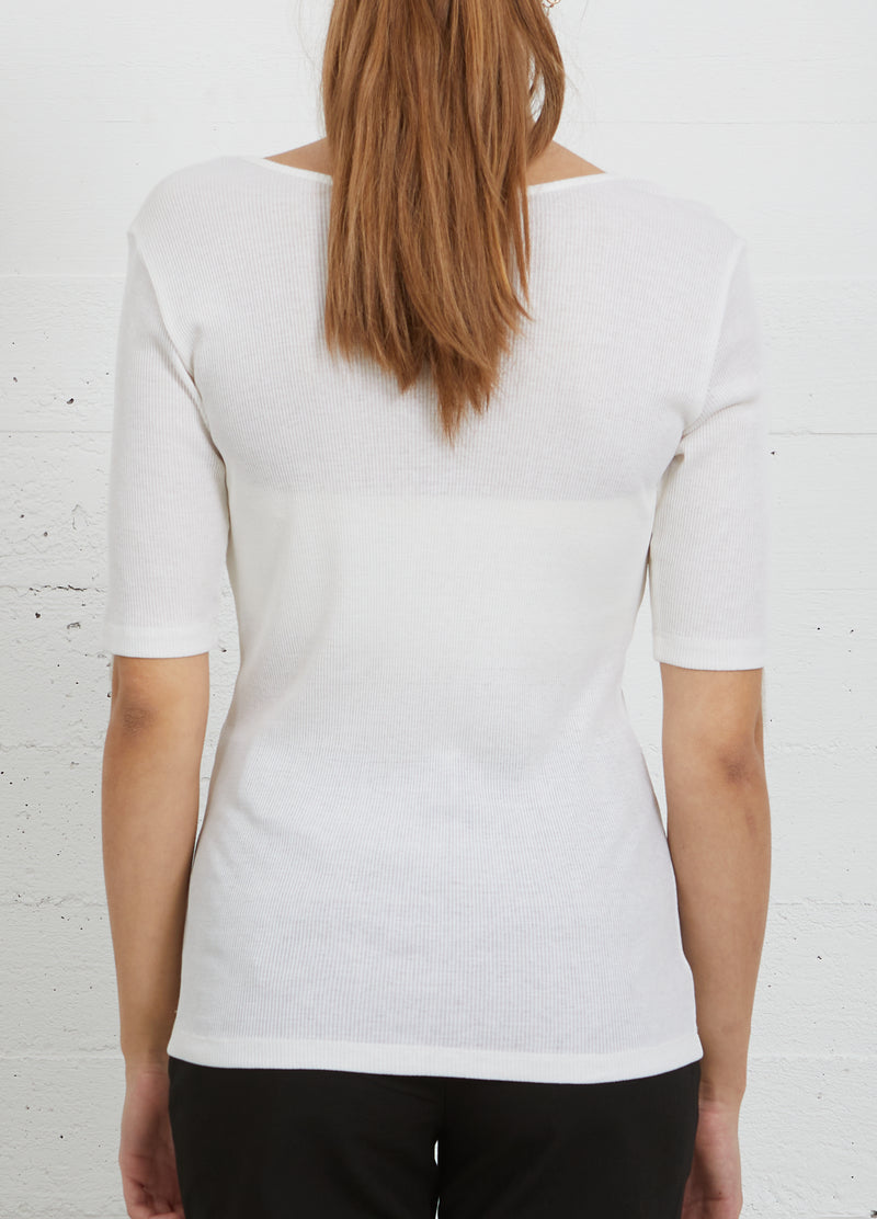 CC Heart CC HEART SILK SCOOP-RINGAD T-SHIRT Top - Short sleeve White - 200