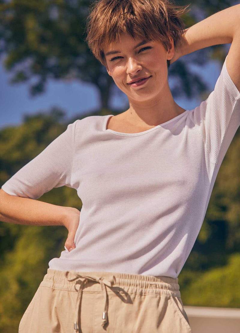 CC Heart CC HEART SILK SCOOP-RINGAD T-SHIRT Top - Short sleeve White - 200