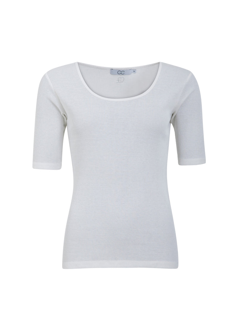 CC Heart CC HEART SILK SCOOP-RINGAD T-SHIRT Top - Short sleeve White - 200