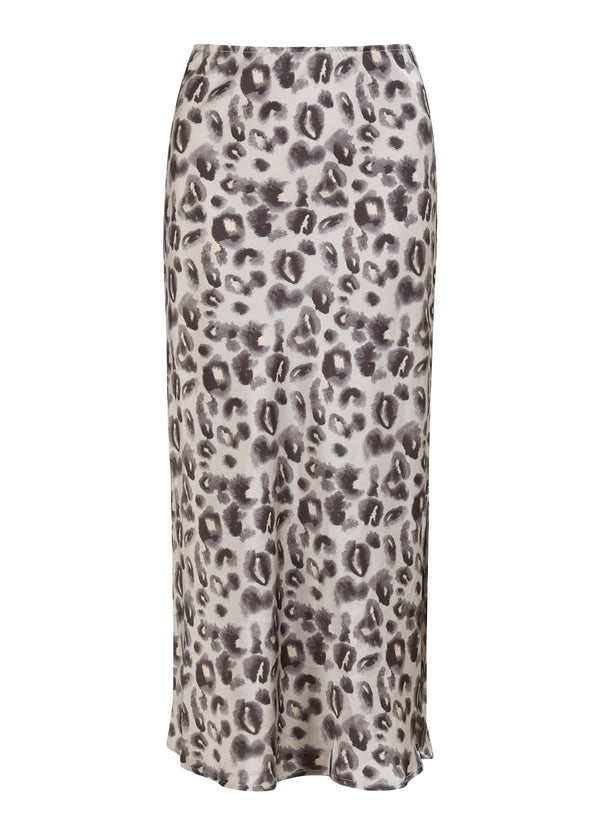 CC Heart  CC HEART SKYLER MEDELLÅNG KJOL MED TRYCK Skirt Grey leo - 145