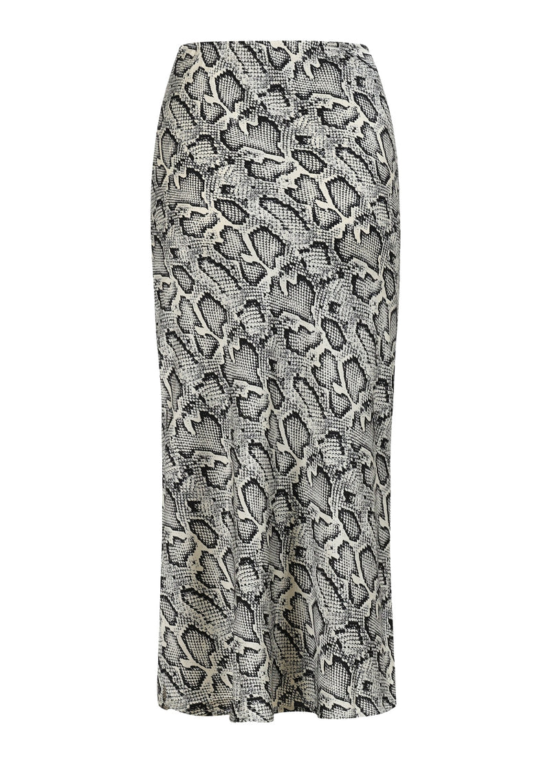 CC Heart  CC HEART SKYLER MEDELLÅNG KJOL MED TRYCK Skirt White snake print - 270