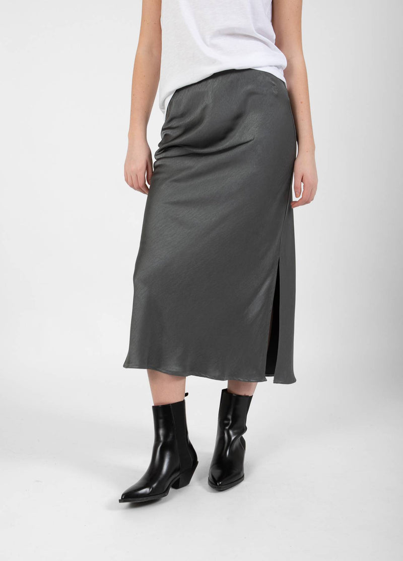 CC Heart CC HEART SKYLER MELLANLÅNG KJOL Skirt Dark Stone Grey - 149