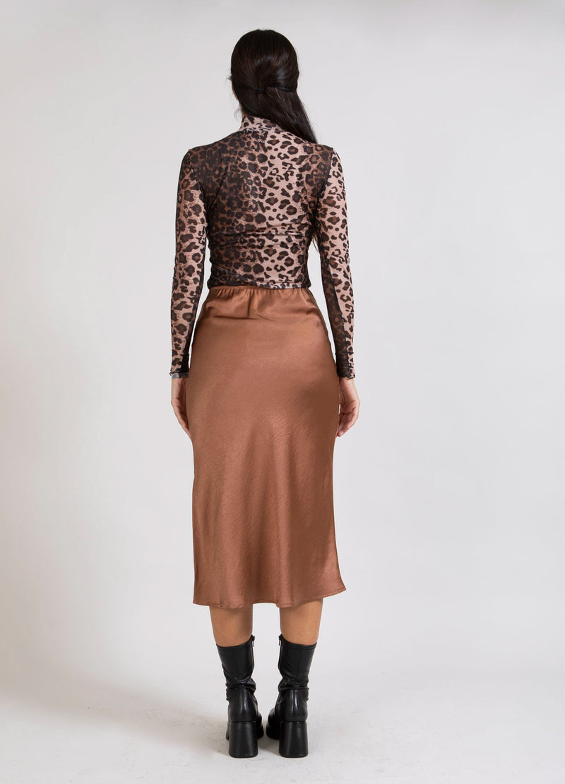 CC Heart CC HEART SKYLER MELLANLÅNG KJOL Skirt Metallic brown - 333